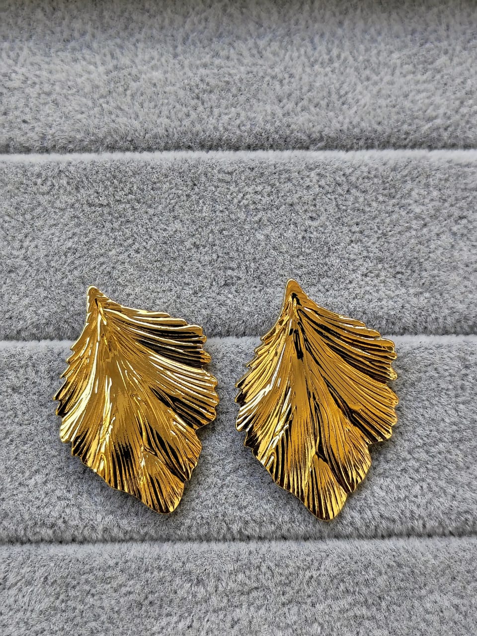 Gold Leaf Stainless Steel Earrings