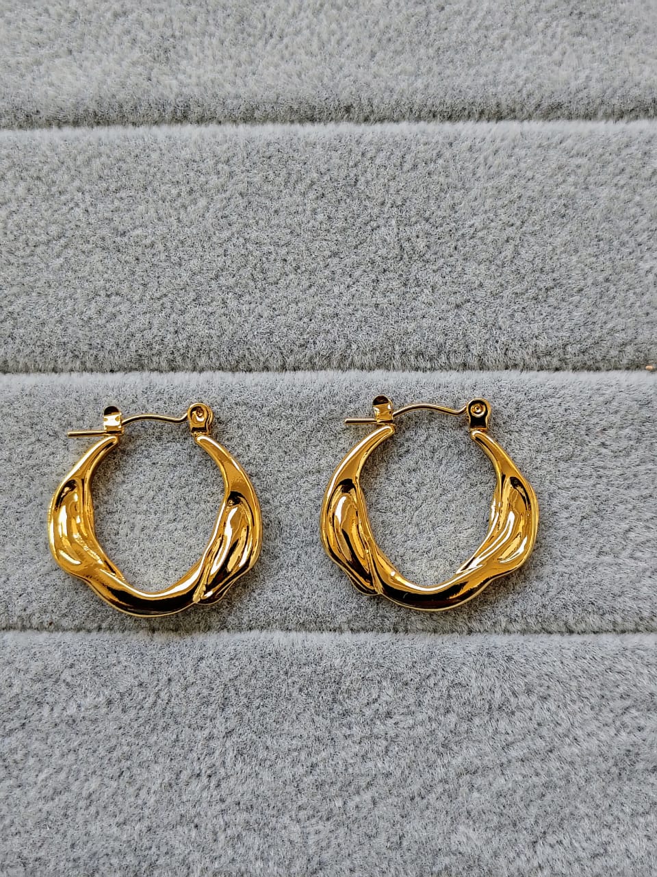 Twisted Braided Gold Hoop Earrings - Stainless Steel Rope Huggie Hoops