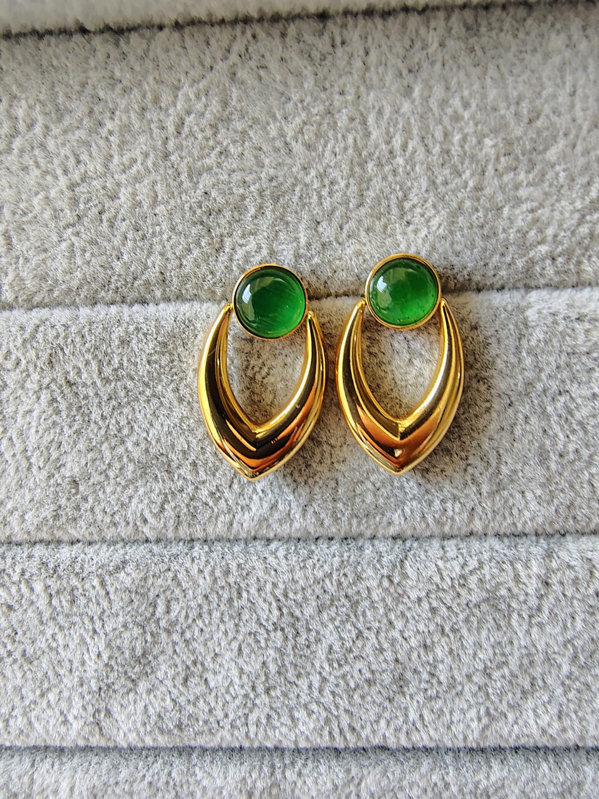 Turquoise Stone Earrings - Gold Layered Statement Jewelry