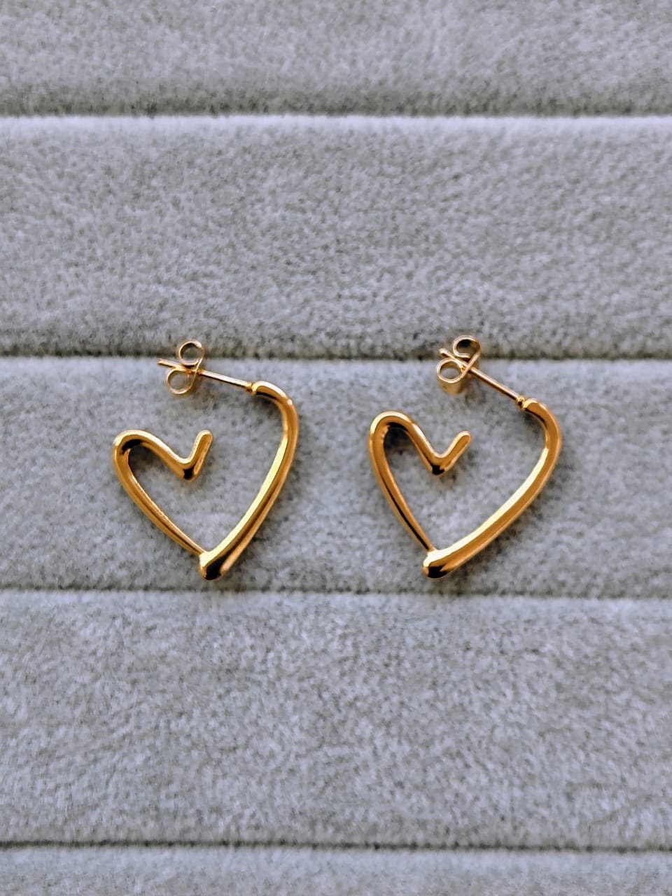 Gold Heart Hoop Earrings