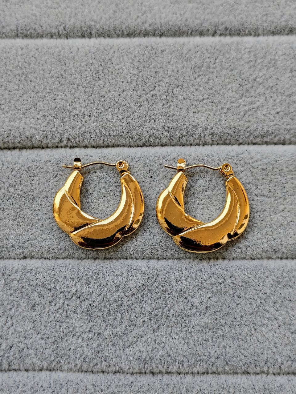 Braided Gold Hoop Earrings - Stainless Steel Twisted Huggie Hoops