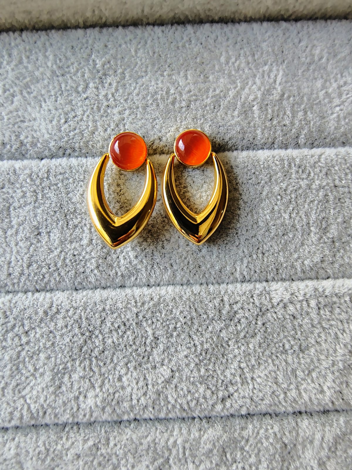 Turquoise Stone Earrings - Gold Layered Statement Jewelry